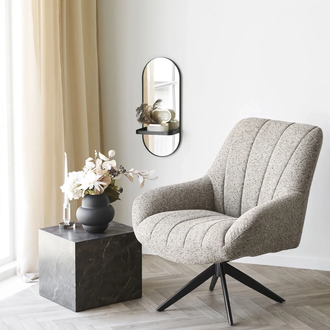 House Nordic Fauteuil Grandola Draaibaar Lounge Grijs