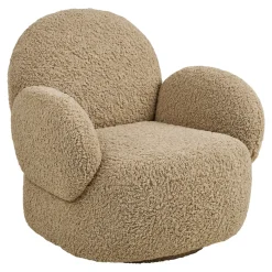 House Nordic Fauteuil Messina Draaibaar Bouclé Lichtbruin