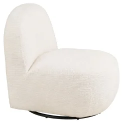 House Nordic Fauteuil Milo met Poef set Wit