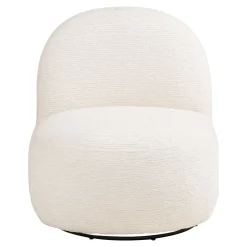 House Nordic Fauteuil Milo met Poef set Wit