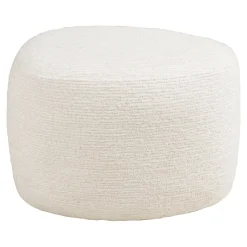 House Nordic Fauteuil Milo met Poef set Wit