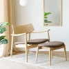 House Nordic Fauteuil Olvera met Voetenbankje Naturel/Bruin