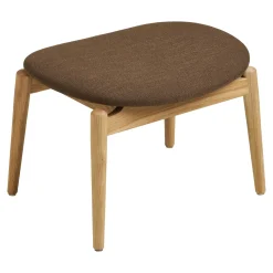 House Nordic Fauteuil Olvera met Voetenbankje Naturel/Bruin