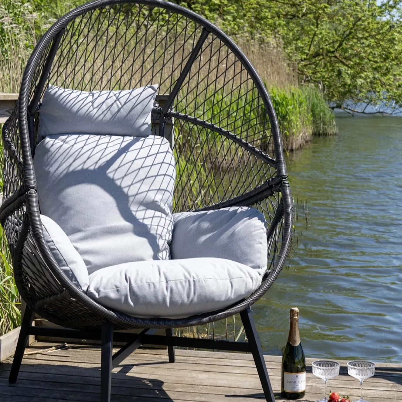House Nordic Fauteuil Rosario Rotan Zwart