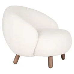 House Nordic Fauteuil Savona met Poef set Wit
