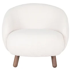 House Nordic Fauteuil Savona met Poef set Wit