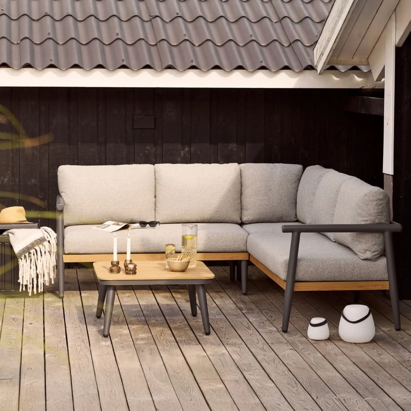 House Nordic Hoekloungeset Comillas Antraciet Grijs