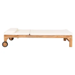 House Nordic Ligstoel Andorra Outdoor met Kussen Naturel/Wit