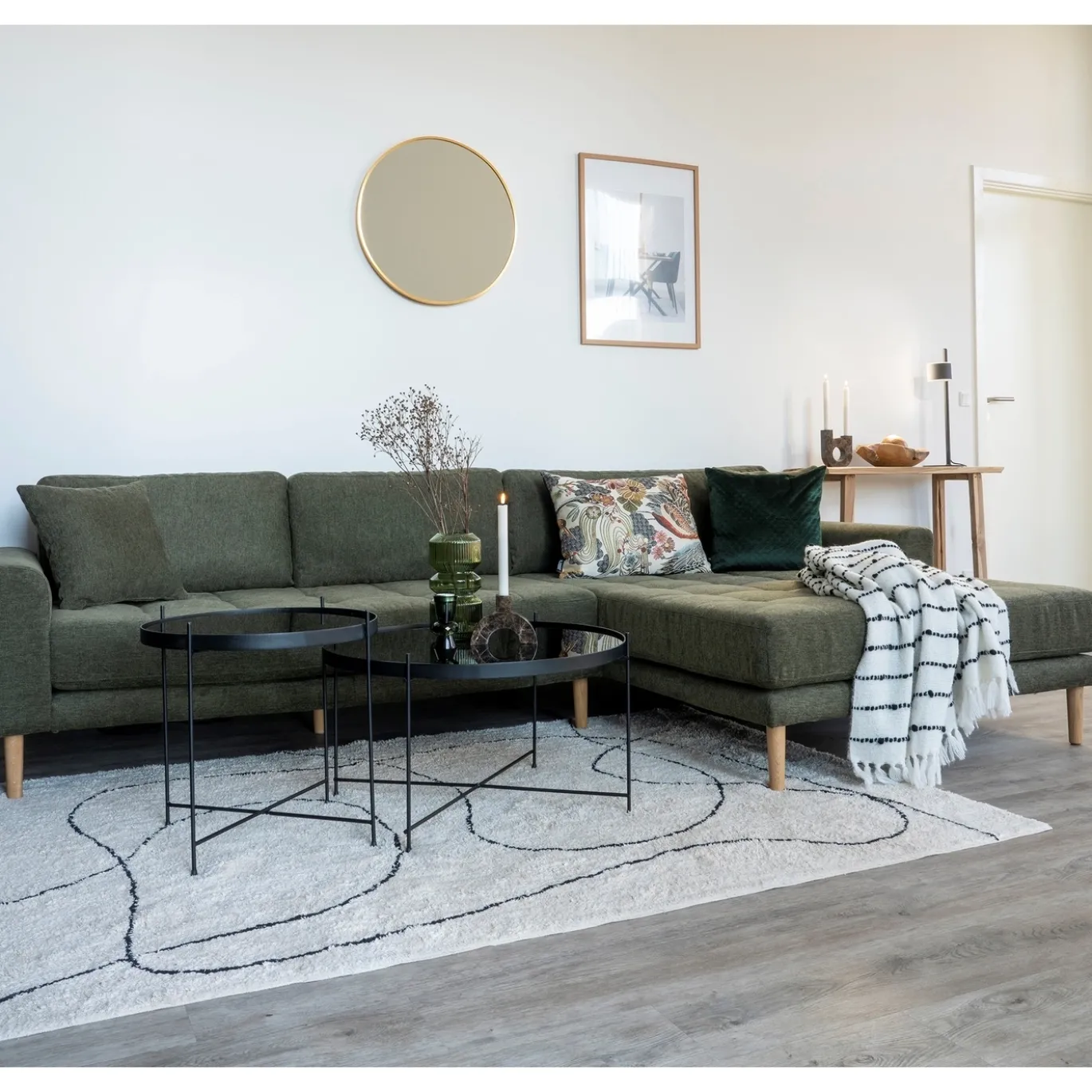 House Nordic Lounge Bank Lido Rechts Olijfgroen