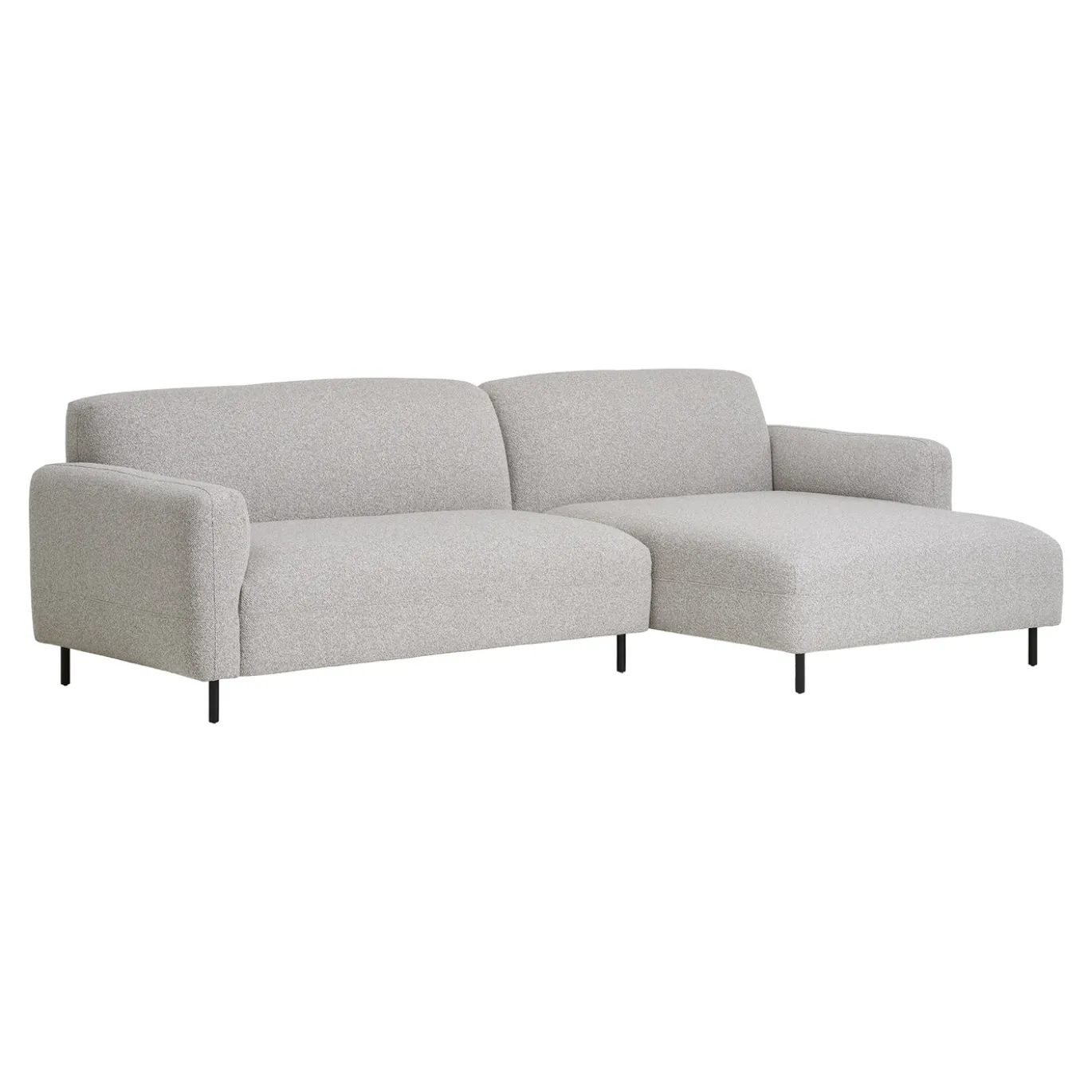 House Nordic Loungebank Salvador Rechts Bouclé Lichtgrijs