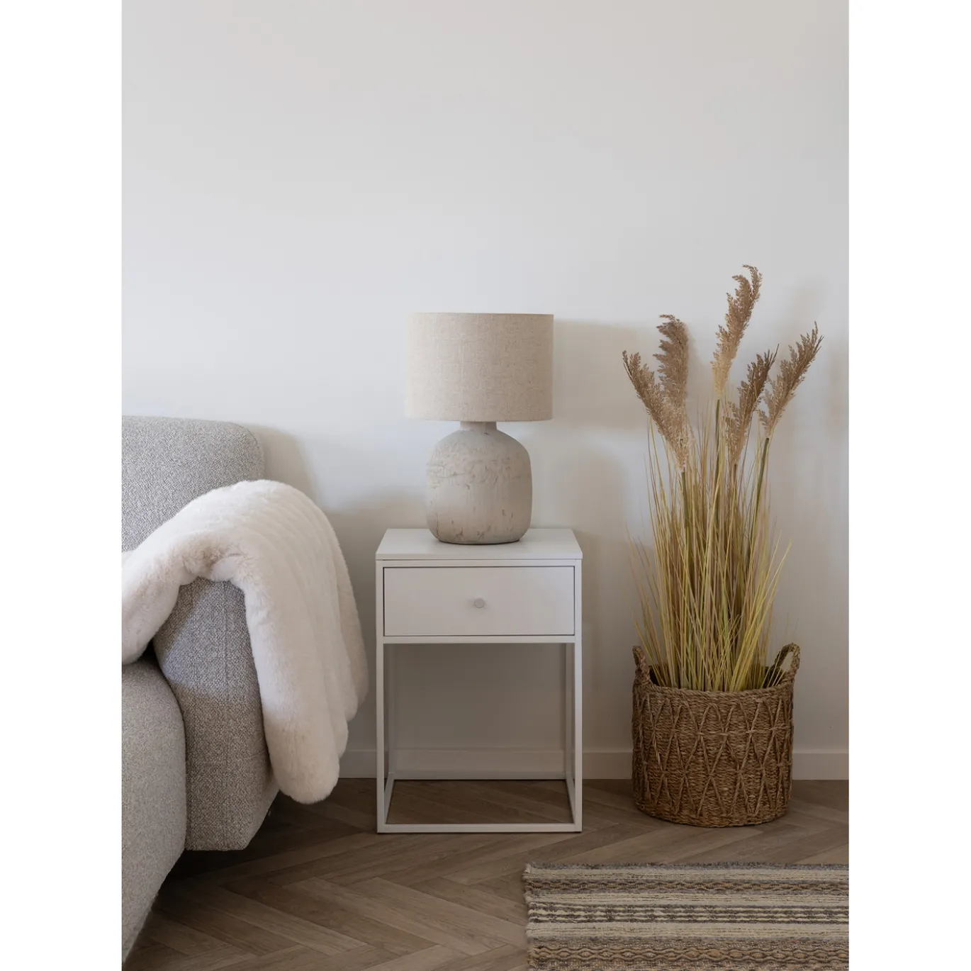 House Nordic Nachtkastje Vita 1 Lade Wit 40x40x55 cm