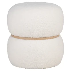 House Nordic Poef Milford Bouclé Wit Ø38x41cm