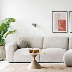 House Nordic Salontafel Annecy Keramisch/Travertin Zand ø70cm