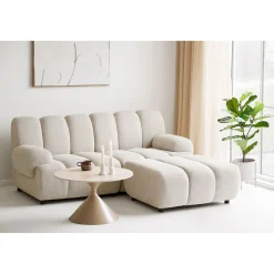 House Nordic Salontafel Annecy Keramisch/Travertin Zand ø70cm