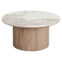 House Nordic Salontafel Athens Keramisch Wit/Bruin ø80cm