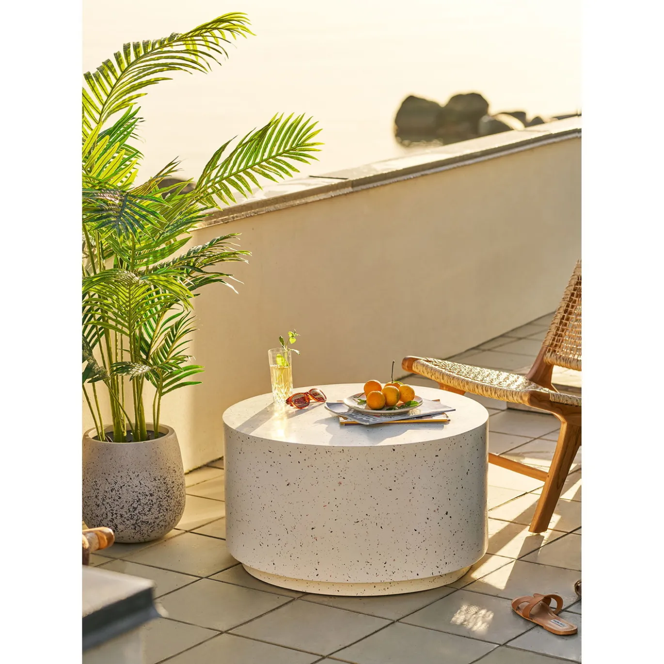 House Nordic Salontafel Bonn Fiberclay Terrazzo ø70cm