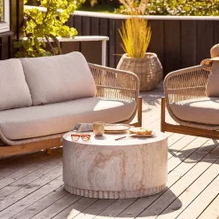 House Nordic Salontafel Bonn Fiberclay Naturel ø70cm
