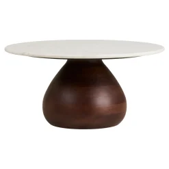 House Nordic Salontafel Heide Mango Donkerbruin/Wit ø70cm