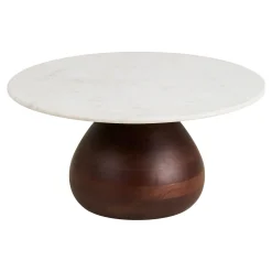 House Nordic Salontafel Heide Mango Donkerbruin/Wit ø70cm