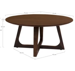 House Nordic Salontafel Hellerup Walnootfineer Ø75cm