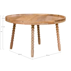 House Nordic Salontafel Jammu Mangohout Rond Ø60cm