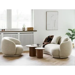 House Nordic Salontafel Noli Keramisch Wit/Bruin ø60cm