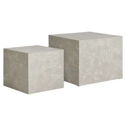 House Nordic Salontafel Prague Marmerlook Beige Set Van 2