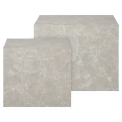 House Nordic Salontafel Prague Marmerlook Beige Set Van 2
