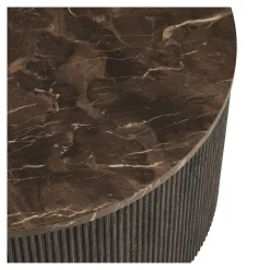 House Nordic Salontafel Rota Marmerlook Donkerbruin ø80cm