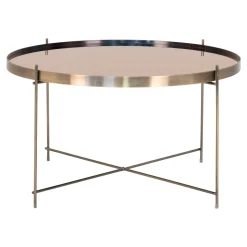 House Nordic Salontafel Venezia Messing Glas/Staal Ø70cm