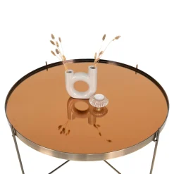 House Nordic Salontafel Venezia Messing Glas/Staal Ø70cm