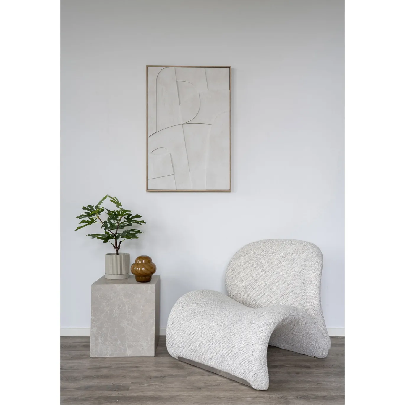 House Nordic Sidetable Prague MDF Marmer 40cm