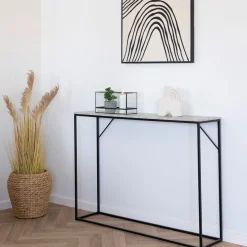 House Nordic Sidetable Vita Travertinlook 110cm