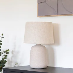 House Nordic Tafellamp Croft Keramiek Stone Beige