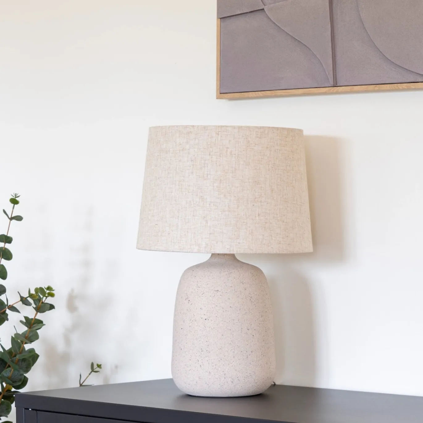 House Nordic Tafellamp Croft Keramiek Stone Beige