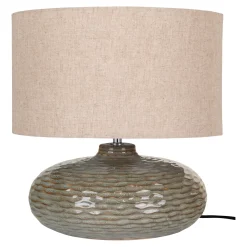 House Nordic Tafellamp Oldham Groen Keramiek met Lampenkap