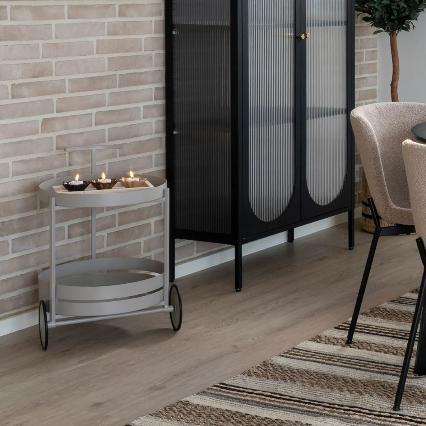 House Nordic Trolley Beja Staal Grijs