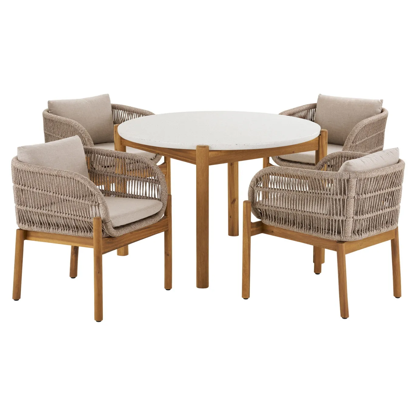 House Nordic Tuinset Terracina Eettafel + 4 Stoelen