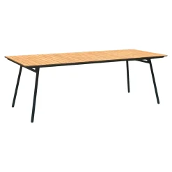 House Nordic Tuintafel Cleveland Teak Naturel/Zwart 220cm