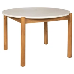 House Nordic Tuintafel Terracina Acacia Naturel/Wit Ø120cm