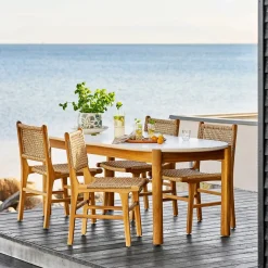 House Nordic Tuintafel Terracina Acacia Wit/Naturel 210cm