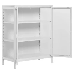 House Nordic Vitrinekast Brisbane Staal Wit 101cm