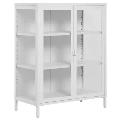 House Nordic Vitrinekast Brisbane Staal Wit 101cm