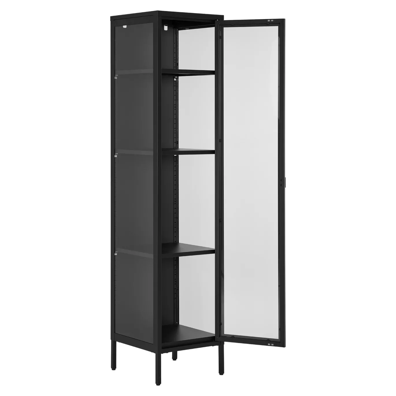 House Nordic Vitrinekast Brisbane Slim Staal Zwart 180cm