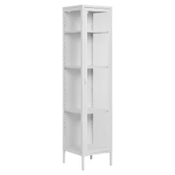 House Nordic Vitrinekast Brisbane Slim Staal Wit 180cm