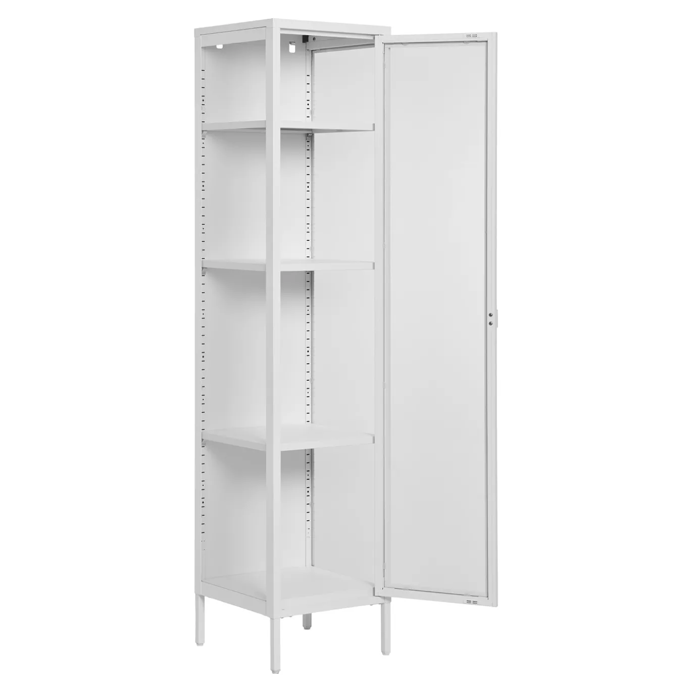 House Nordic Vitrinekast Brisbane Slim Staal Wit 180cm