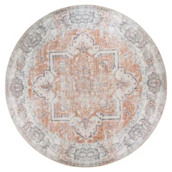 House Nordic Vloerkleed Havana Ø200cm Blauw/Oranje