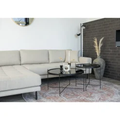 House Nordic Vloerkleed Havana Ø200cm Blauw/Oranje