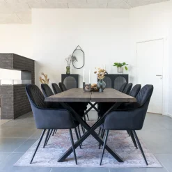 House Nordic Vloerkleed Havana Oranje/Blauw 200x300cm