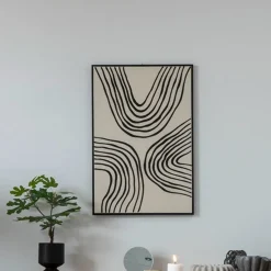 House Nordic Wanddecoratie Canvas Lipari B MDF Zwart/Beige